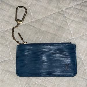 Louis Vuitton navy keychain with pouch
